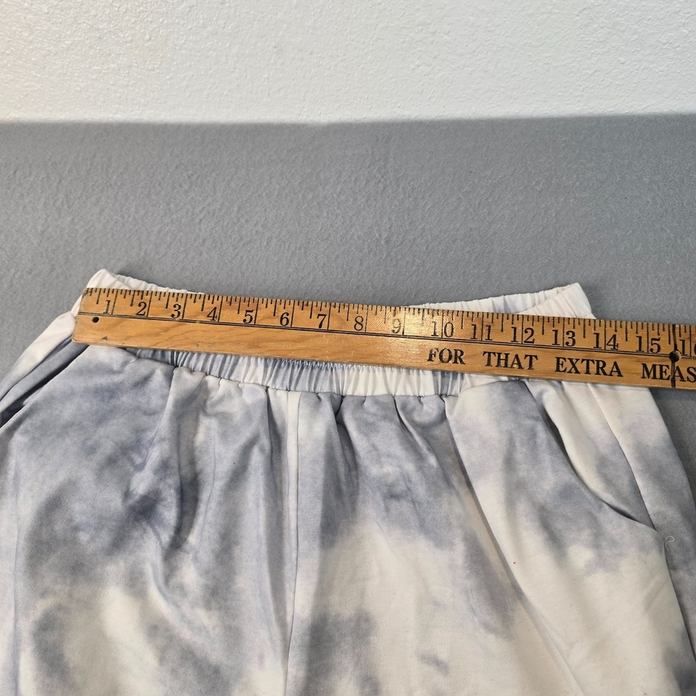 Tie Dye Jogger Pants Size L Blue White Lounge Sweatpants Elastic Waist Pocets - Picture 5 of 10